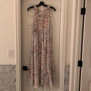 Rebecca Taylor Silk neutral leopard maxi dress